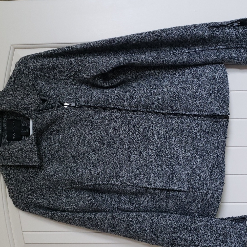 Tahari Wool Blend Moto Jacket